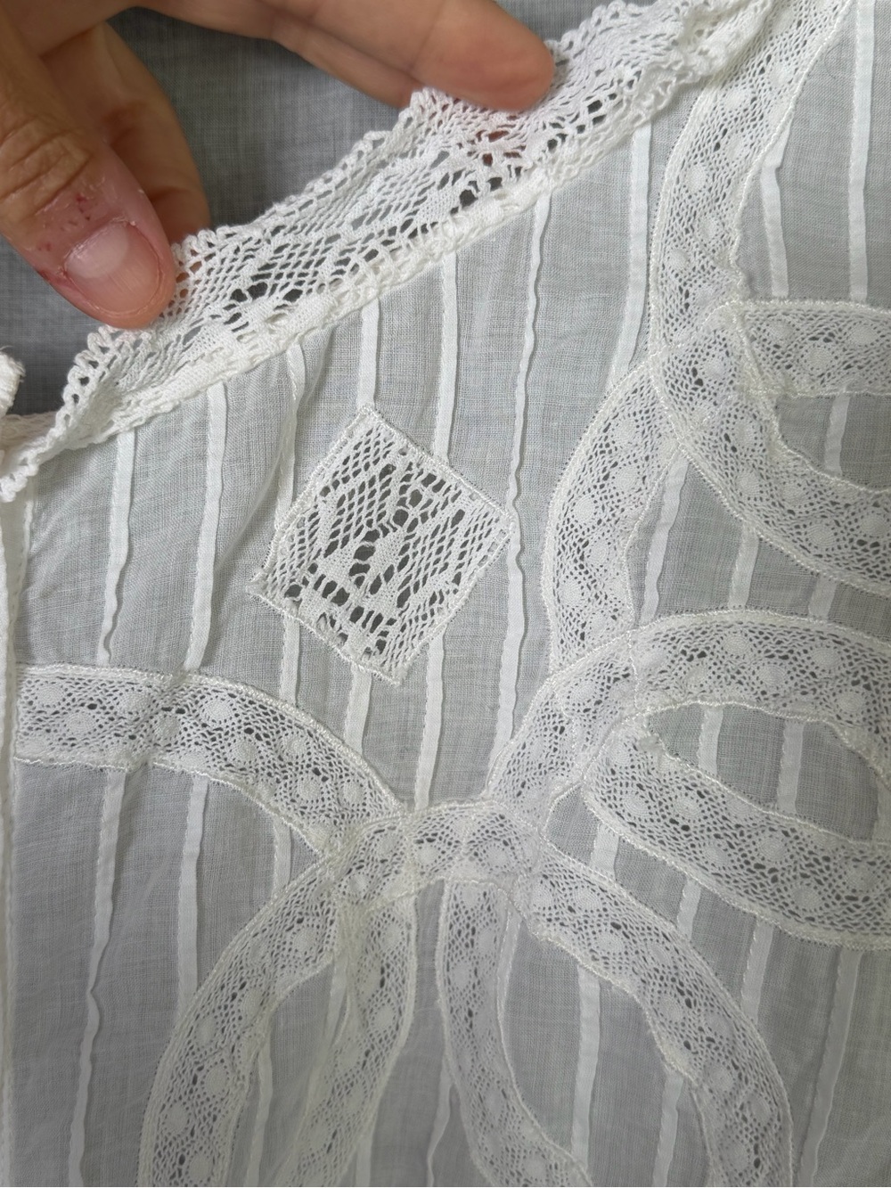 Vintage Dôen style cotton lace blouse - Picture 6 of 9